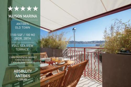 Antibes Old Town Apartment | MAISON MARINA - Absoluty Antibes - New-Luxury old Antibes - 1st Row Sea View Terrace