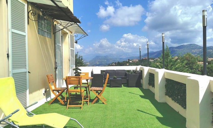 Colomars House | Maison Niçoise vue Panoramique des Montagnes Niçoises