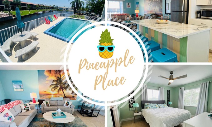 Caloosahatchee Condo | Margaritaville Themed Condo, King Bed Suite, Waterfront + Pool, Near Downtown