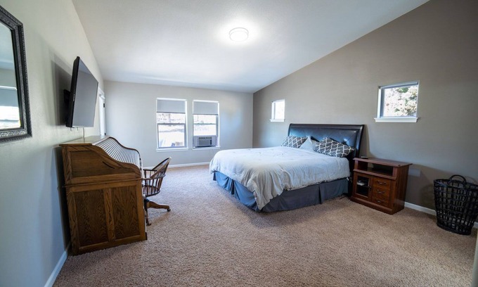 Bend House | Master Bedroom and bath, Between Bend and Redmond