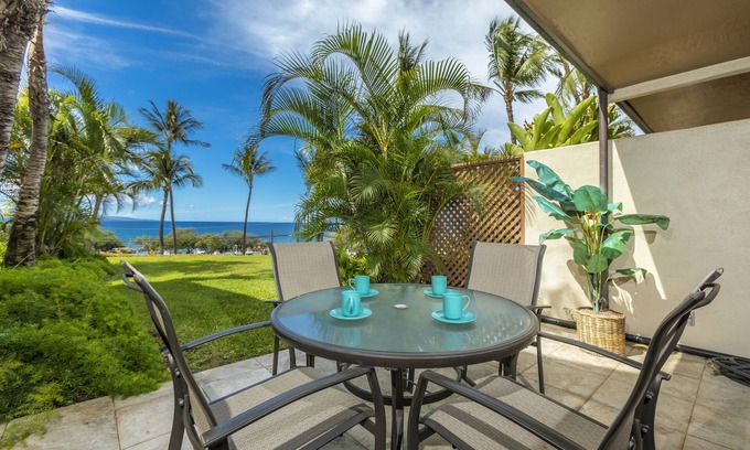 Kihei Condo | Maui Kamaole #G-107 Gorgeous Ocean View, Full AC, Wifi, Hot Tub, Near Beach