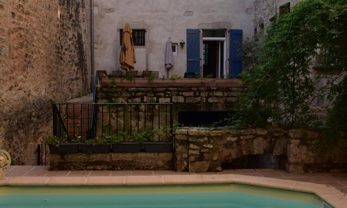 Saint-Antonin Noble Val House | Medieval Townhouse In Heart Of Village W Private Pool, Terraces & Peaceful Court