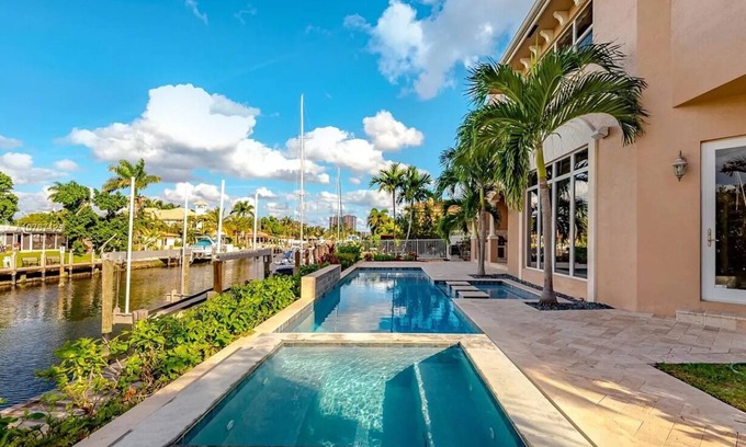 Beachway Estates House | Mediterranean 5 Bedroom Mansion on the water with pool and Hot Tub