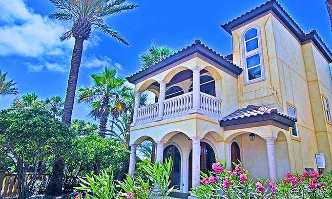 St. Tropez House | Mediterranean Villa, Lagoon Pool & Hot Tub, Private Beach Access, Pet Friendly