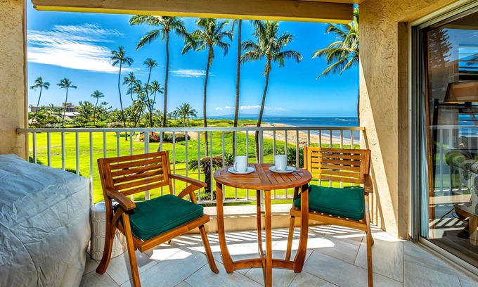 Kihei Condo | Menehune Shores #220 – Beachside Bliss with Panoramic Ocean Views