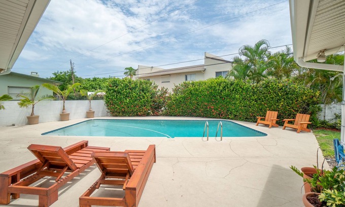 Indian Harbour Beach House | Mermaid Bay- Pool Home steps from beach- sleeps 10