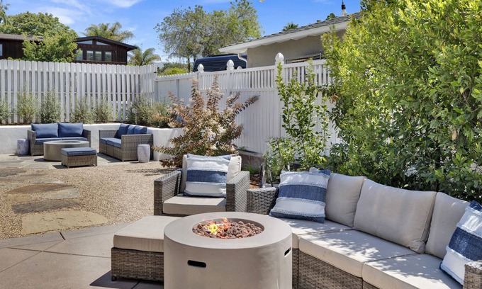 West Mesa House | Mesa Cottage | Outdoor Patio with BBQ and Cozy Firepit