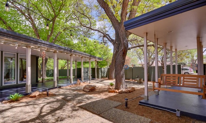 Amarillo House | Mid-Century Modern Home with Fire Pit and Gas Grill!