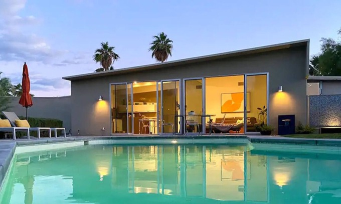 Racquet Club Estates House | Mid Mod Mountain View saltwater pool City ID 4261 Permit #7336