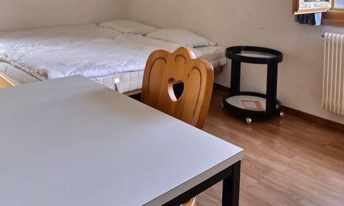 Grimentz Apartment | Middle class studio for 2 people, living room with 2 beds, kitchen area, shower-WC, balcony, fifth f