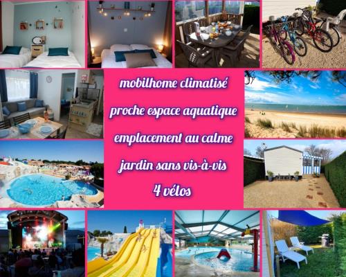 Les Mathes House | Mobilhome 2ch climatisé-terrasse fermée-4 vélos-camping 4 étoiles Les Charmettes