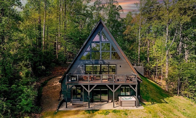 Asheville House | Modern A-Frame Cabin with Panoramic Views| Hot Tub