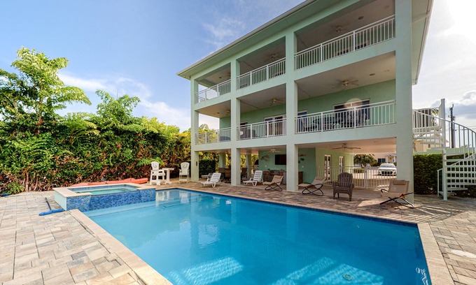 Marathon House | Modern Coco Plum Estate w/Private Pool, Hot Tub, Gas Grill, Free WiFi, Dock