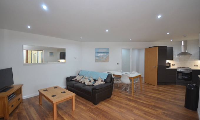 Aberystwyth Apartment | Modern luxury apartment overlooking the rooftops of Aberystwyth, Wales