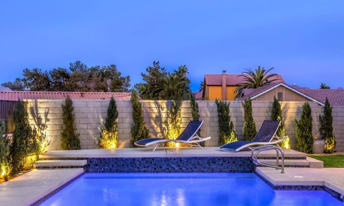 Green Valley North Villa | Modern Luxury Vegas Pool Retreat w Hot Tub, BBQ