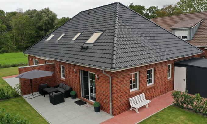 Dornum House | Modern new-build semi-detached house Landhaus Seewind with sauna