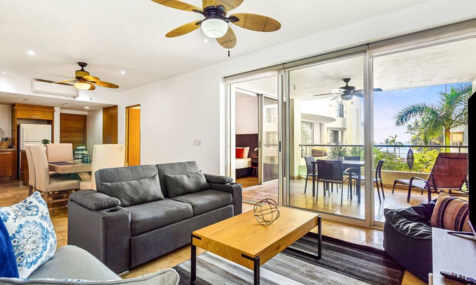 Nuevo Vallarta Condo | Modern ocean-view stay with pool and rooftop access, large balcony, and AC