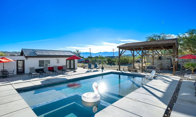Desert Hot Springs House | Modern Ranch House~Great for Big Groups! Salt Water Pool + Spa