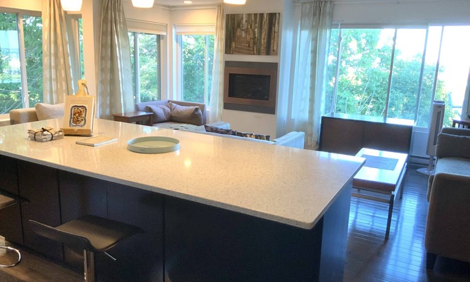 Old Orchard Beach Condo | Modern Remodeled, Bedroom Looks Out To Living Room, Palace Playland, Ocean Vie