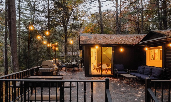 Shohola Cottage | Modern Riverfront Cabin: Poconos Woodland Escape
