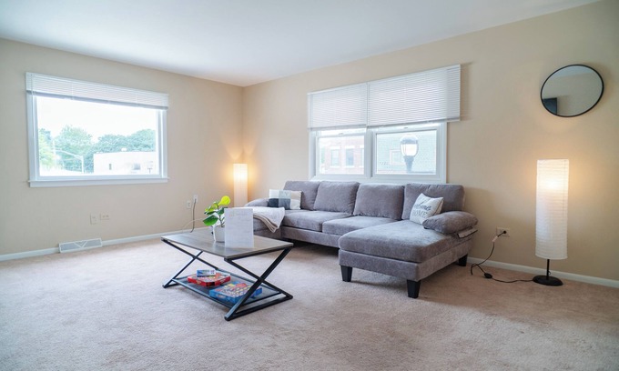 Mundelein Apartment | Modern Rooftop Retreat in Downtown Mundelein