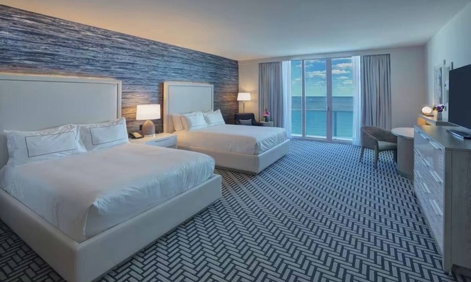 Central Beach Hotel | Modern Room with Balcony and Breathtaking Ocean Views Near Top Restaurants