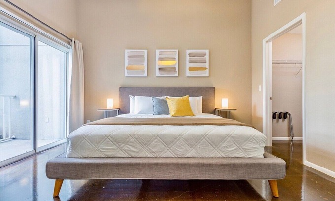 Channel District Apartment | Modern + Smart | King Bed | 55" & 43" TV Sleeps 4
