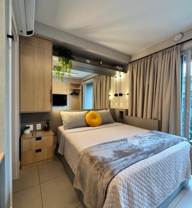 Pinheiros Apartment | Moderno em Endereço Privilegiado, Pinheiros - Faria Lima - Cama Queen
