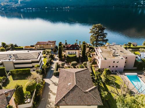 Morcote Apartment | Morcote Limone Suite mit traumhafter Seesicht