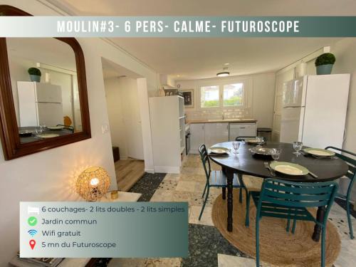 Jaunay-Clan Apartment | MOULIN#3 - 6 pers -calme-Jardin&Parking Futuroscope
