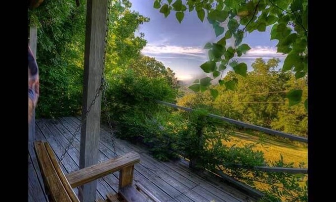 Eureka Springs Cabin | Mountain Top Eureka Springs Cabin with Full Glass Front Best Views in Eureka