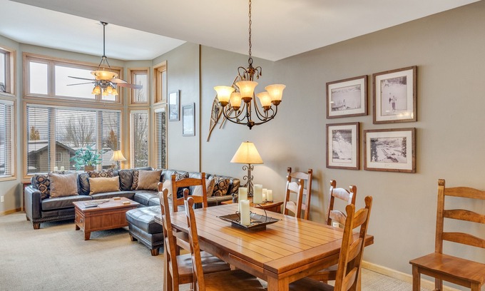 Steamboat Springs Condo | Mountain-view home with pool, hot tub, fireplace & central AC - walk to lifts