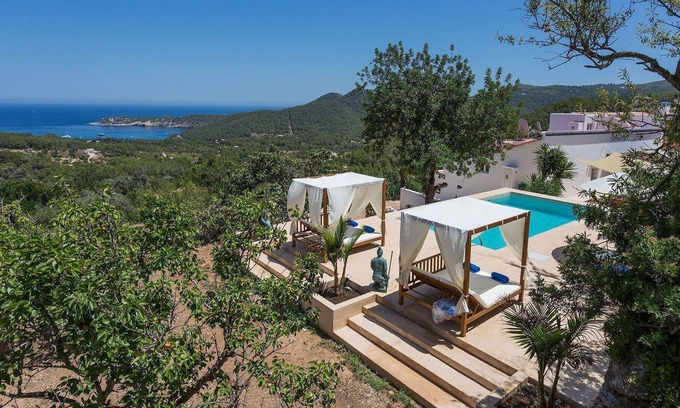 Sant Joan de Labritja Villa | My Rental Homes - Finca Bering surrounded by lush vegetation with private pool