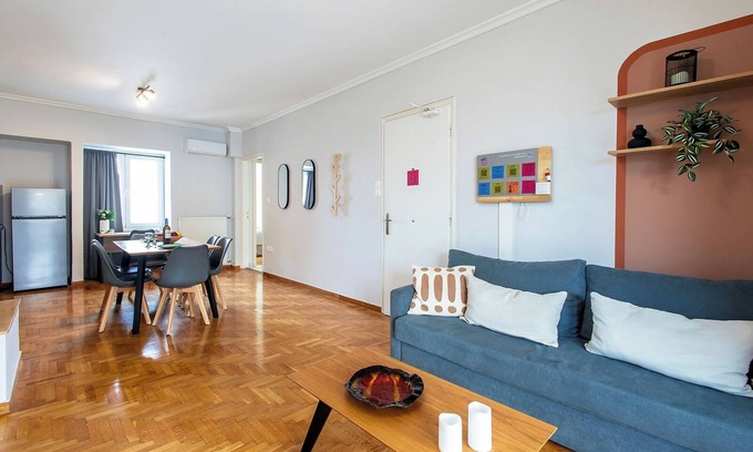 Agios Panteleimonas Apartment | nAris123 #61 - Entire Apt, Large Balcony, 6th Floor