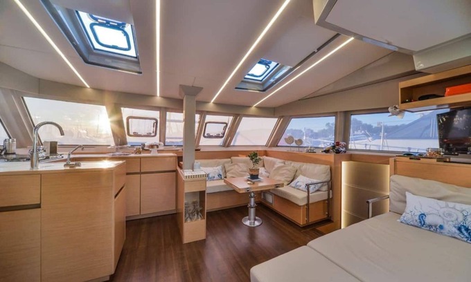 Tourlos Boat Rental | Nautitech 46 Catamaran in Mykonos by Fantasia Villas