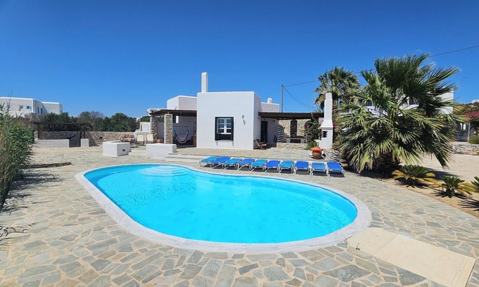 Naxos Villa | Naxos Waterfront Villa with A/C, pool and panorama view.