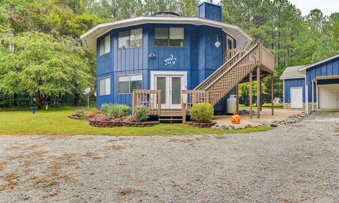 Bracey House | Near Lake Gaston: Unique Home w/Deck & Fire Pit!