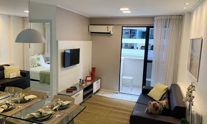 Pajucara Apartment | NEO107 BeiraMarBeachPajuçaraComView, Air-conditioned, Wi-Fi.