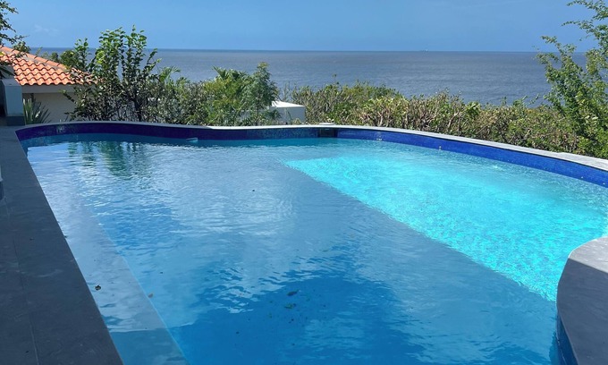 St. Marie Villa | NEW 270 Ocean View Villa-5 bedrooms,4 baths,Full AC-Pool-4 Min. Walk to Beach.