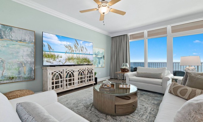 Orange Beach Condo | New Beachfront Condo with Lazy River and Slide!