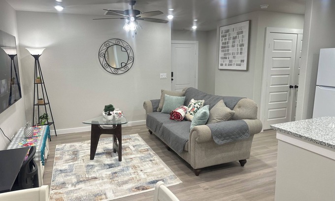 Odessa House | New Charming 3-bedroom home each w/TVs, 6 Beds, 2 Full Bath, Corner lot parking.