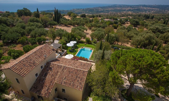 Leivathos Villa | New, high-end sea view villa with chef, large pool & garden + skippered boat