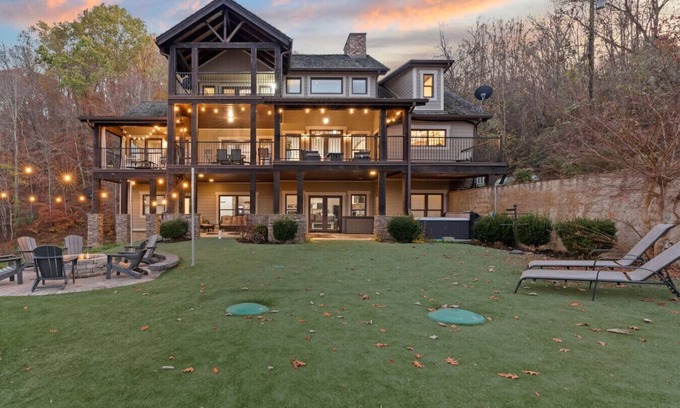 Sevierville Cabin | New! Lakefront Luxury! Fireplaces*Hot Tub*Privacy