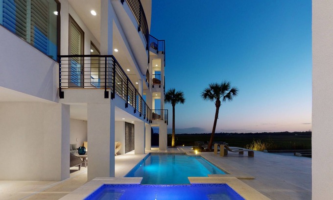 East Beach House | New Listing! | The Retreat on Ocean | Private Heated Pool &Spa | Unparalleled Marsh Views!
