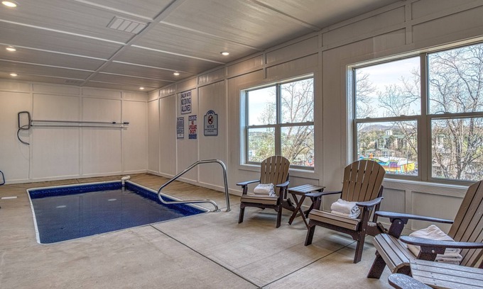 Pigeon Forge Cabin | New log cabin ,private indoor heated pool, Pet Friendly, close to town
