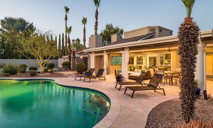 Sunrise Estates House | NEW! Luxury Oasis in Scottsdale! Pickleball, Pool, Arcade & More