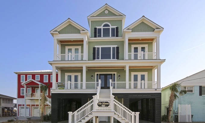 Crescent Beach House | New Oceanfront home with Pool/Spa, Game Rm, Elevator,4 Masters & Movie Theater