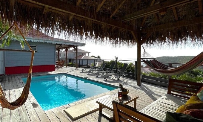 Les Anses-d'Arlets Villa | New villa with swimming pool, magnificent view of the caribbean sea, 1 'from the beach