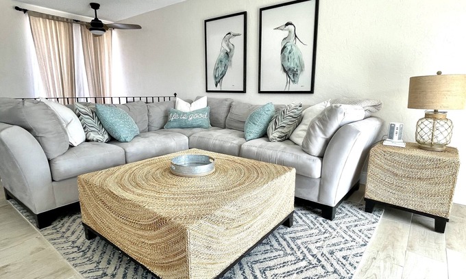 New Smyrna Beach House | Newly-updated spacious pool townhome, steps to beach - bring your boat!