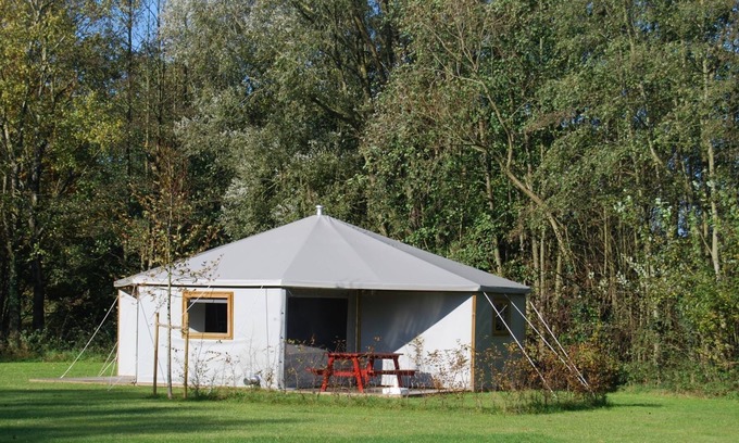 Winterswijk - Brinkheurne House | Nice glamping tent with wood stove at a holiday park in the Achterhoek